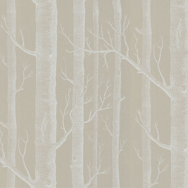Woods in White & Taupe Wallpaper by Cole & Son