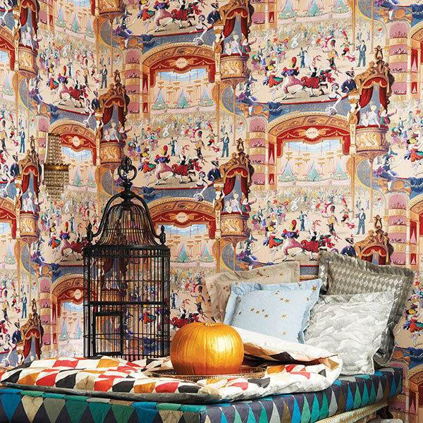 Cabaret in Red & Yellow Wallpaper by Cole & Son