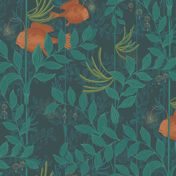 Nautilus in Dark Green Wallpaper by Cole & Son