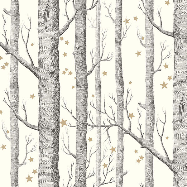 Woods & Stars - Black & White Wallpaper by Cole & Son
