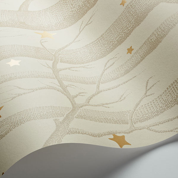 Woods & Stars - Buff & Gold Wallpaper by Cole & Son