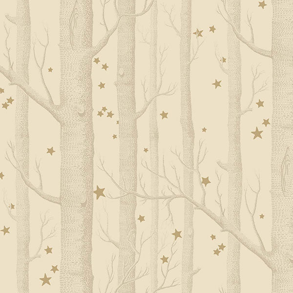 Woods & Stars - Buff & Gold Wallpaper by Cole & Son