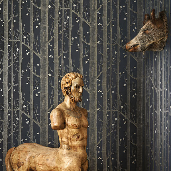 Woods & Stars - Charcoal Wallpaper by Cole & Son