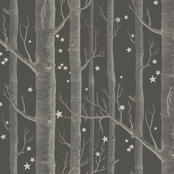 Woods & Stars - Charcoal Wallpaper by Cole & Son