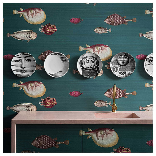 Fornasetti Acquario - Viridian Wallpaper by Cole & Son
