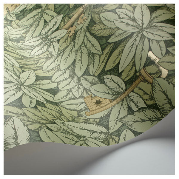 Fornasetti Chiavi Segrete - Olive Wallpaper by Cole & Son