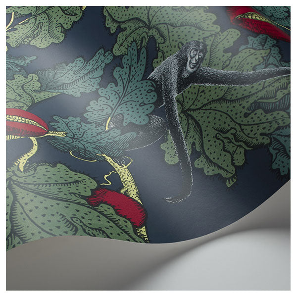 Fornasetti Frutto Proibito - Deep Ink / Magenta Wallpaper by Cole & Son