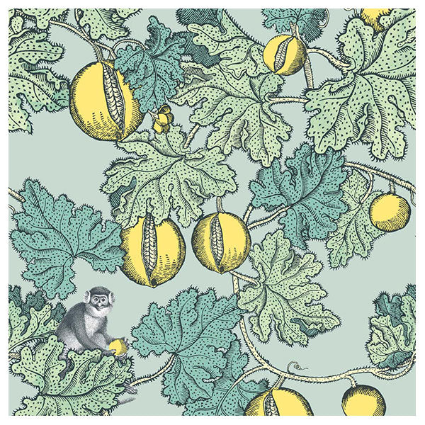 Fornasetti Frutto Proibito - Seafoam / Lemon Wallpaper by Cole & Son