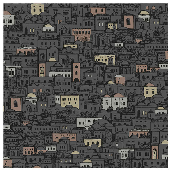 Fornasetti Mediterranea - Charcoal  Wallpaper by Cole & Son