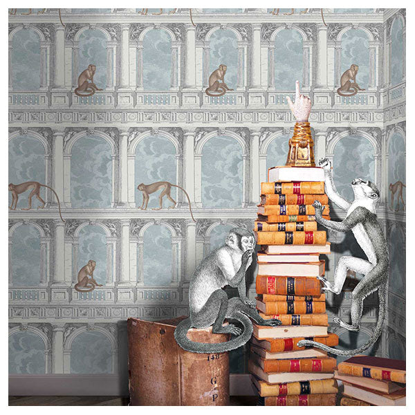Fornasetti Procuratie con vista - Stone / Powder Blue