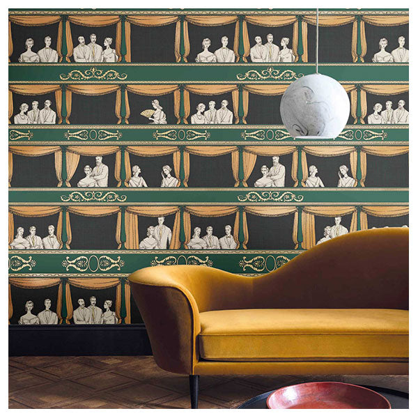 Fornasetti Teatro - Racing Green Wallpaper by Cole & Son