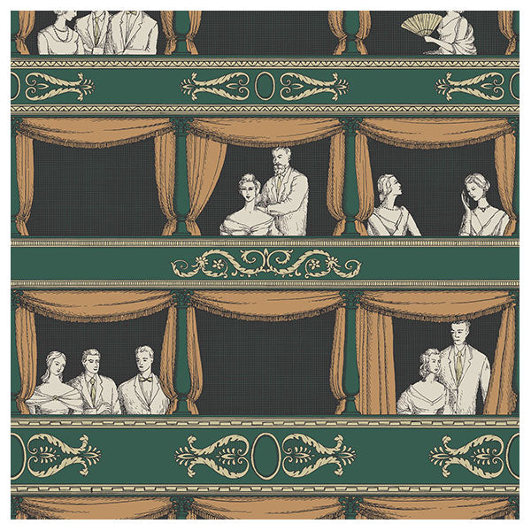 Fornasetti Teatro - Racing Green Wallpaper by Cole & Son