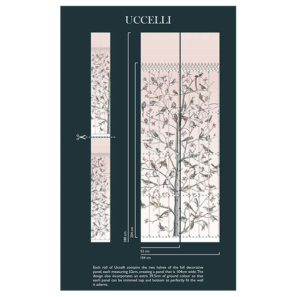 Fornasetti Uccelli - Ballet Slipper Pink