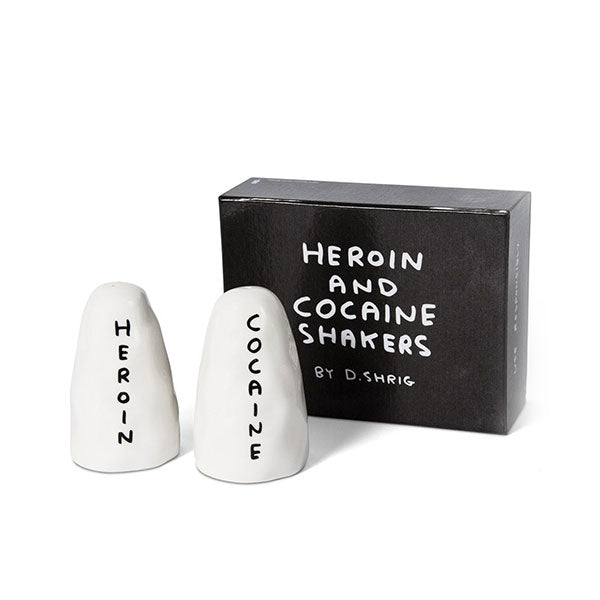 Cocaine & Heroin Salt & Pepper Shakers by David Shrigley