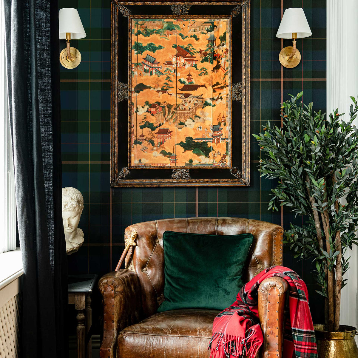 Equestrian Plaid Wallpaper by MIND THE GAP