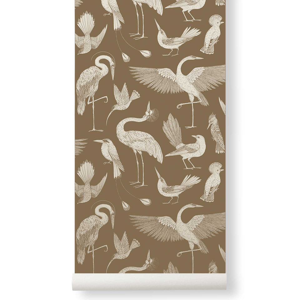Birds Wallpaper - Sugar Kelp by Ferm Living x Katie Scott