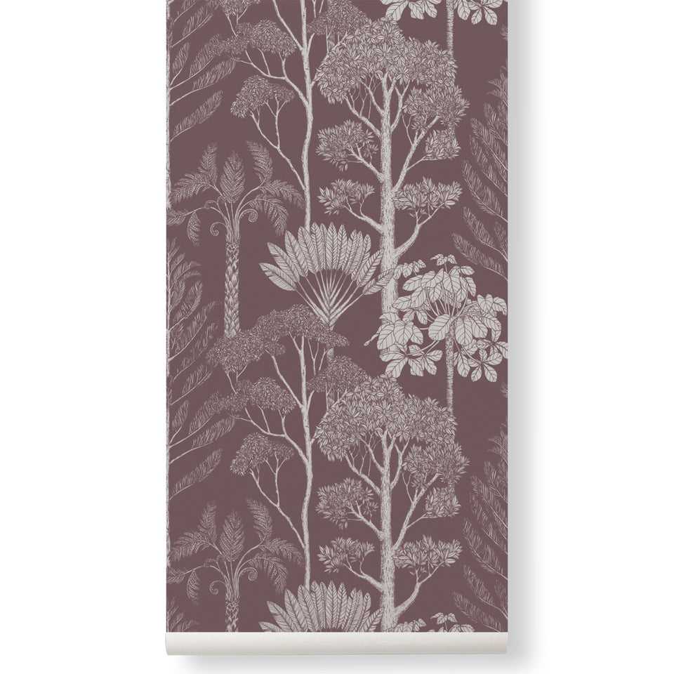 Trees Wallpaper - Mahogany by Ferm Living x Katie Scott