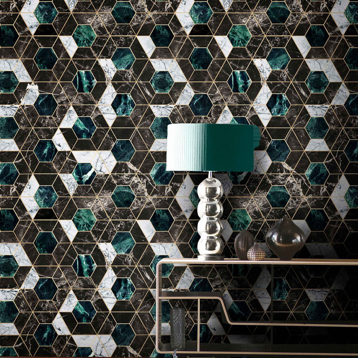Hexa Metallic Wallpaper by MINDTHEGAP