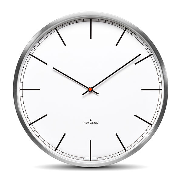 One45 Wall Clock Stainless Steel / White Index by Huygens