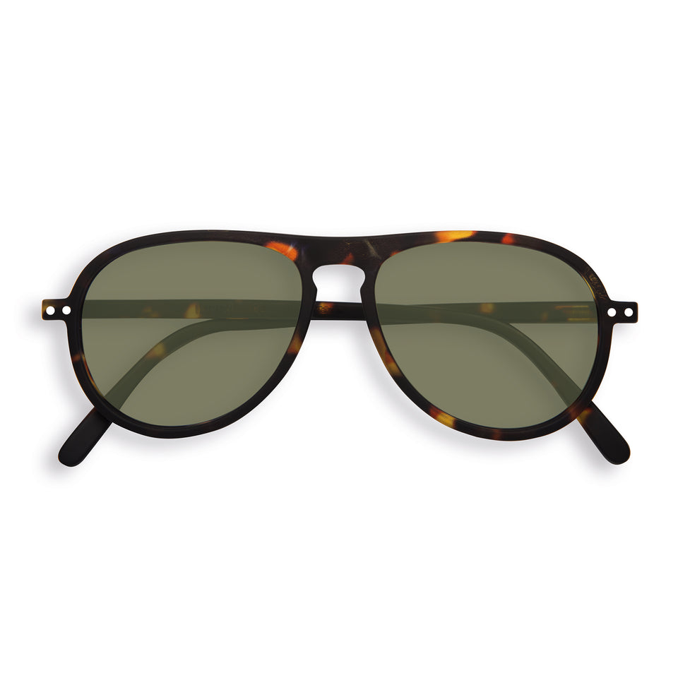 Tortoise Green Lenses #I Aviator Sunglasses by Izipizi