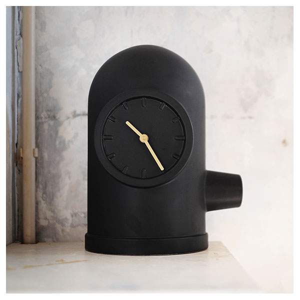 Black Base Table Clock by Leff Amsterdam