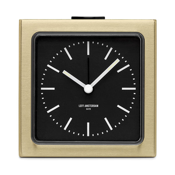 Brass Index Block Alarm Clock by Leff Amsterdam