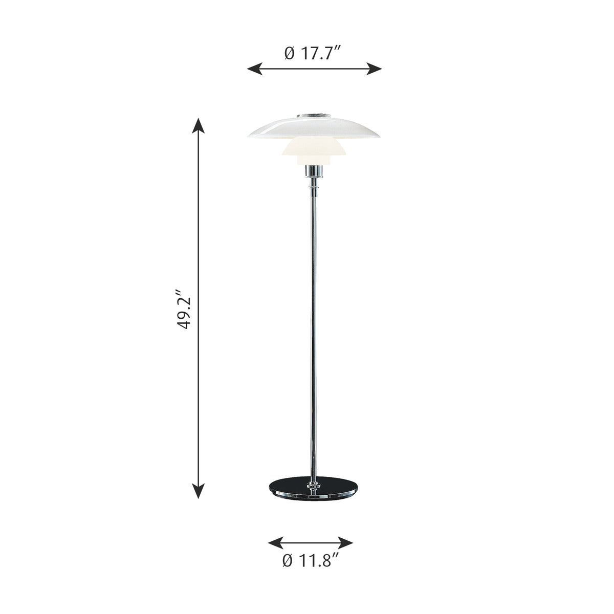 PH 4½-3½ Glass Floor Lamp by Louis Poulsen