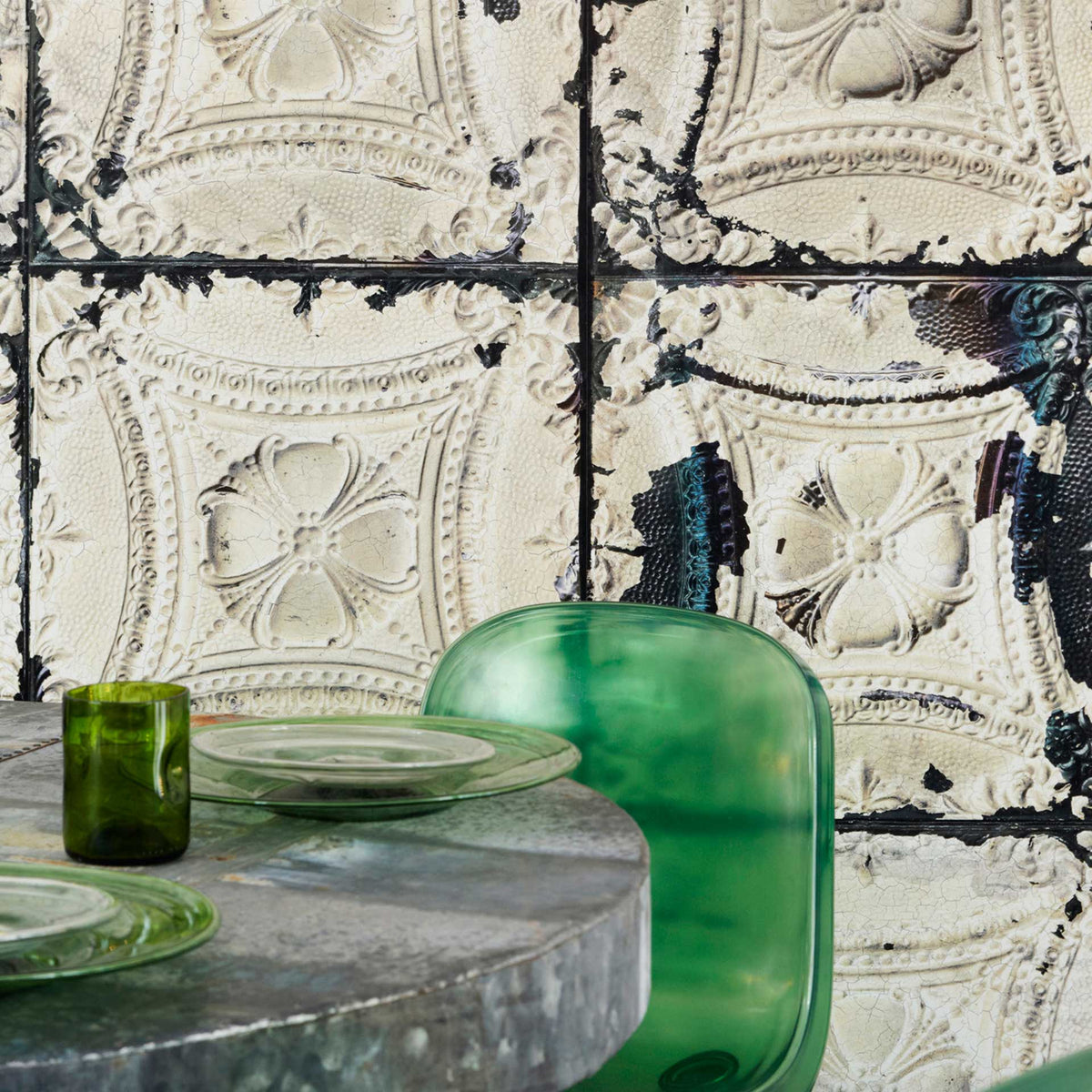 White TIN-01 Brooklyn Tins Wallpaper by Merci + NLXL - Vertigo Home