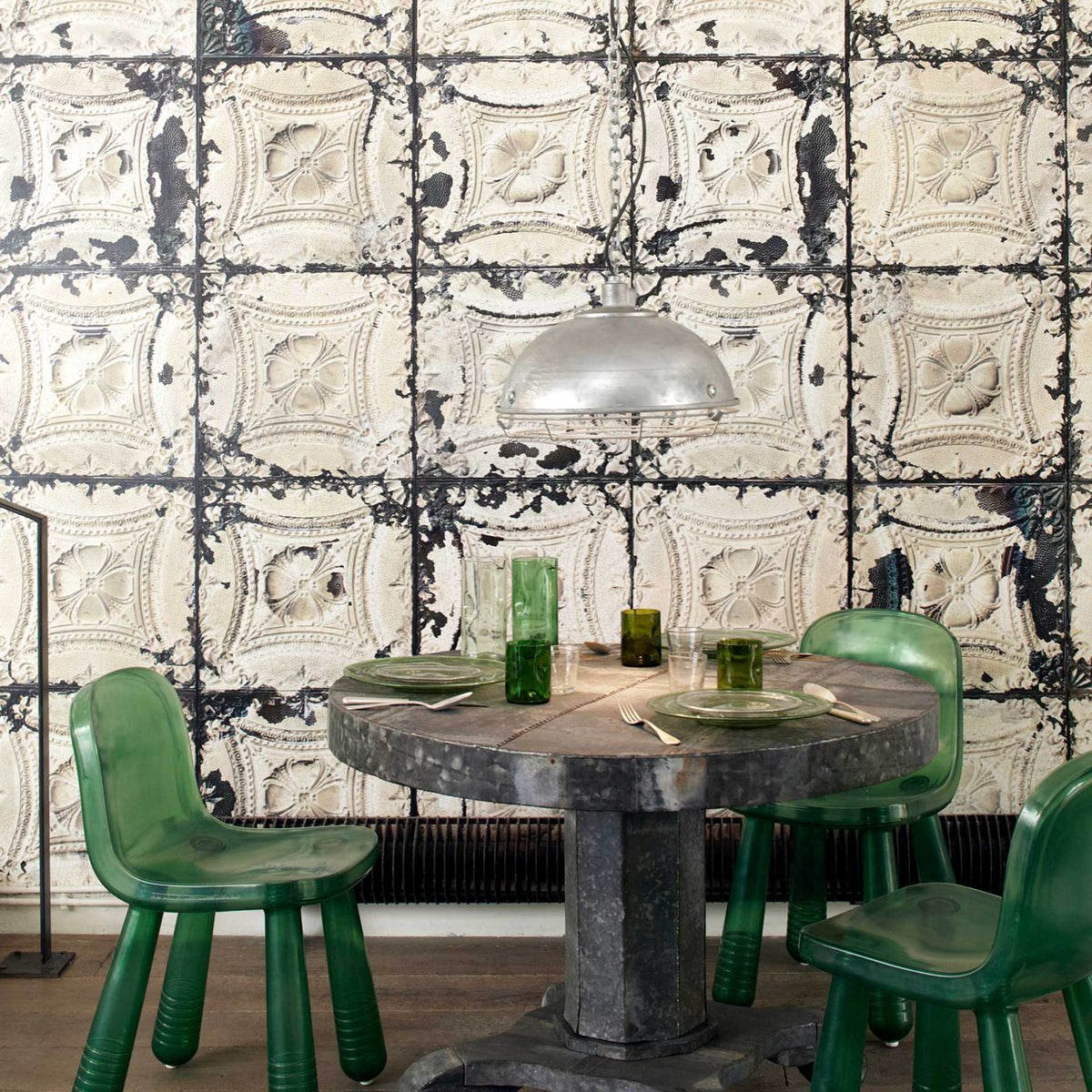 White TIN-01 Brooklyn Tins Wallpaper by Merci + NLXL - Vertigo Home
