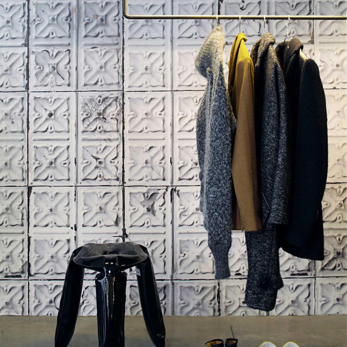 Small Grey TIN-04 Brooklyn Tins Wallpaper by Merci + NLXL - Vertigo Home