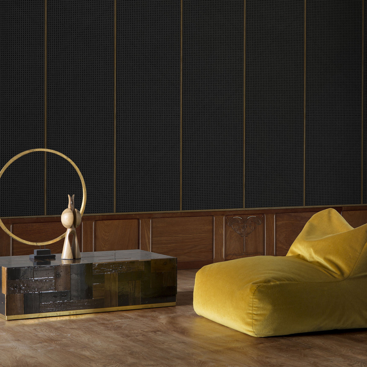 Wainscoting Cane MRV Webbing Wallpaper by Studio Roderick Vos + NLXL