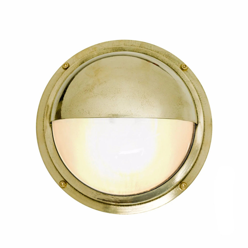 Brass Bulkhead Wall Lamp With Eyelid Shield by Original BTC / Davey Lighting
