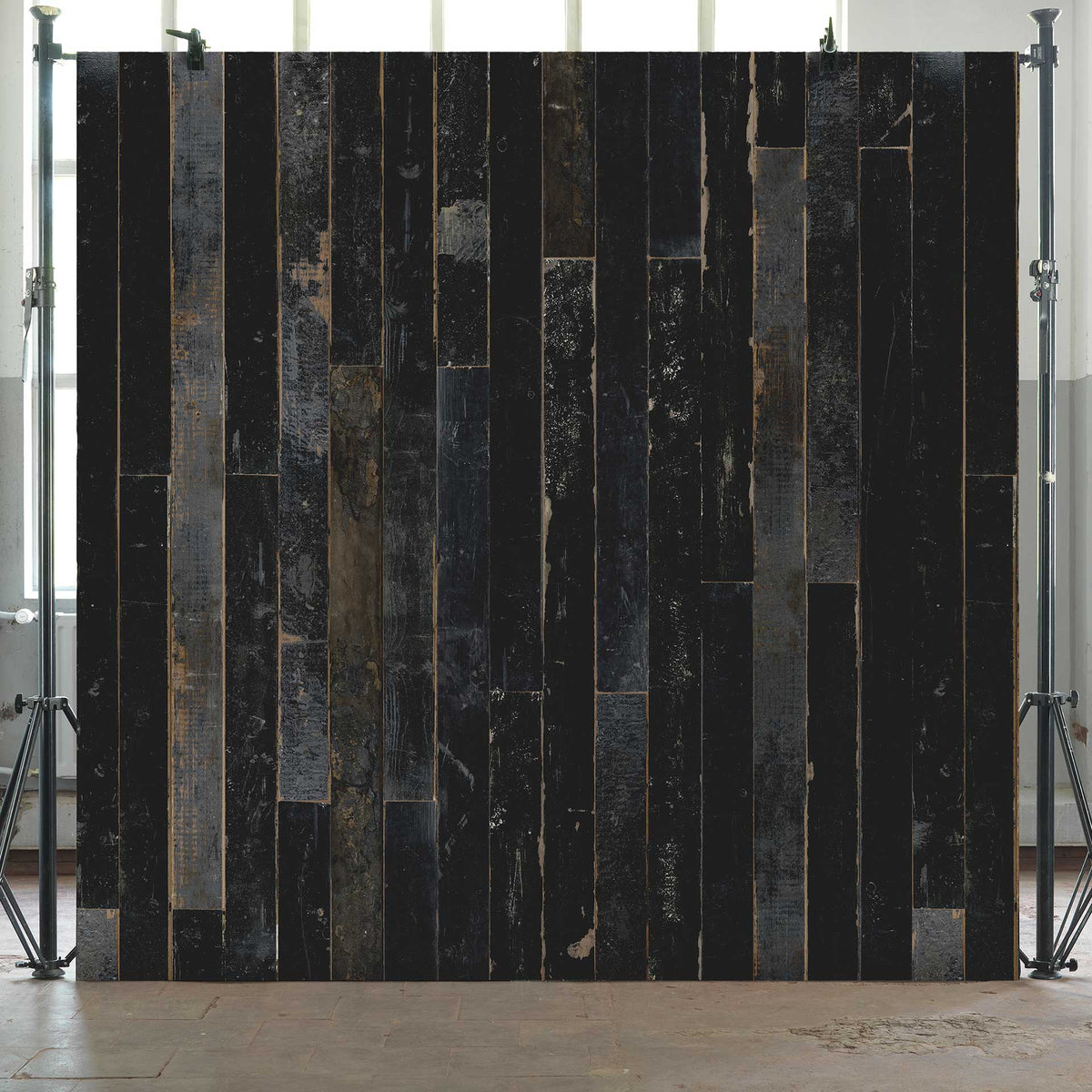 Black PHE-05 Scrapwood Wallpaper by Piet Hein Eek + NLXL - Vertigo Home