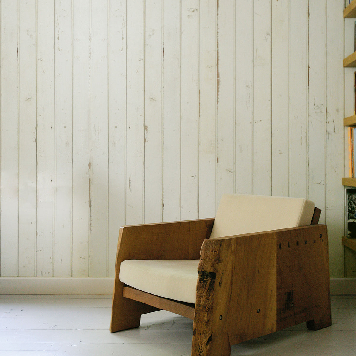 White PHE-08 Scrapwood Wallpaper by Piet Hein Eek + NLXL - Vertigo Home