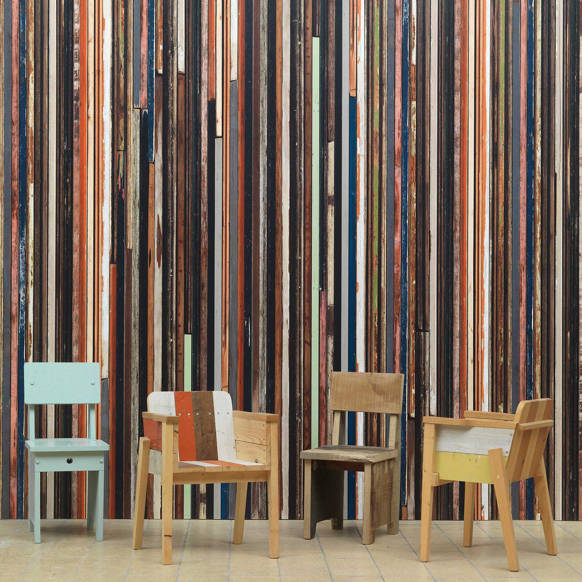 Colored Sides PHE-15 Scrapwood 2 Wallpaper by Piet Hein Eek + NLXL