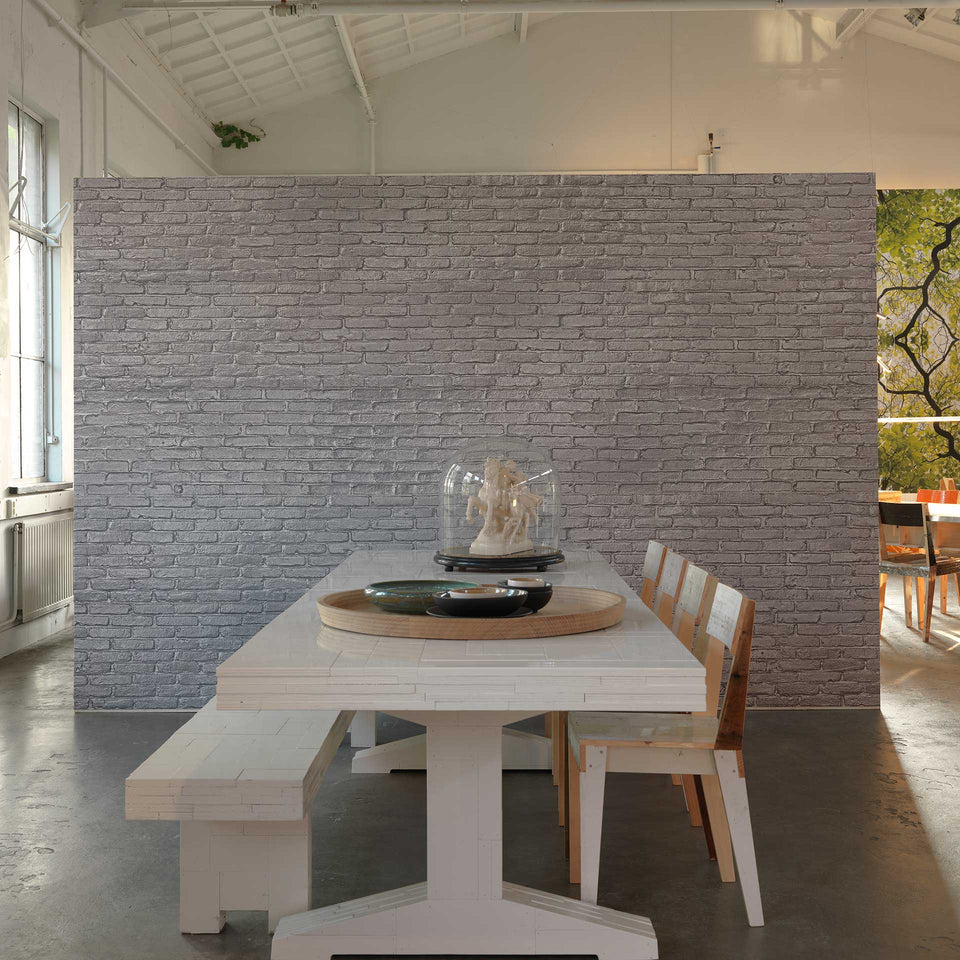 Silver Grey Brick PHM-34 Materials Wallpaper by Piet Hein Eek + NLXL