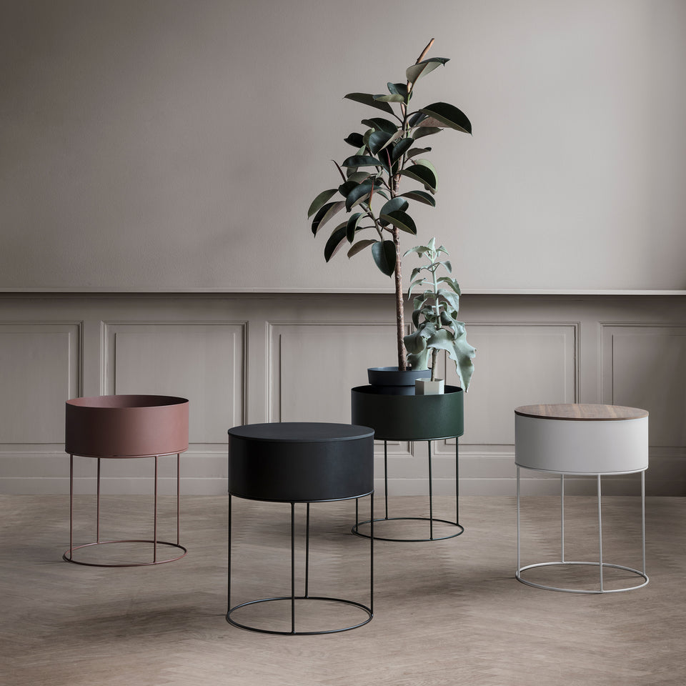 Plant Box Round - Black by Ferm Living