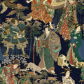 Japanese style wallpaper in dark blue indigo