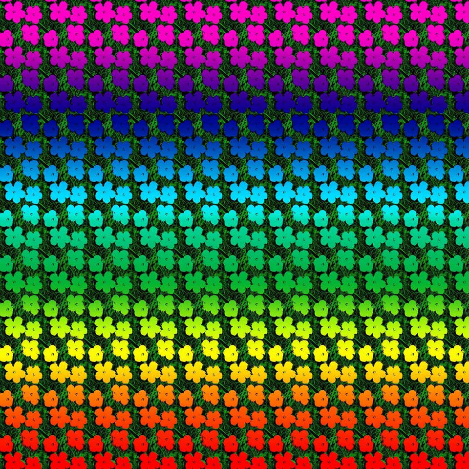 Small Flowers Rainbow Removable Wallpaper by Andy Warhol x Flavor Paper