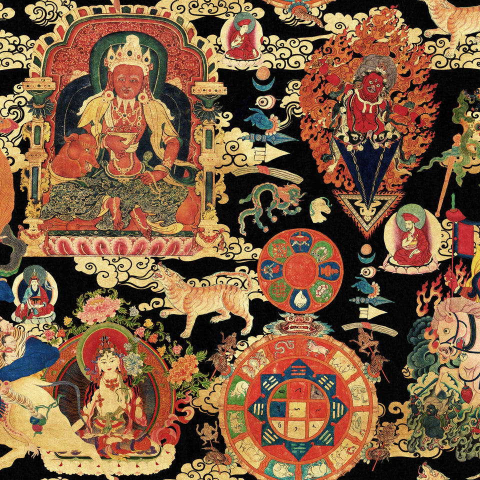 Tibetan Tapestry Metallic Wallpaper by MINDTHEGAP