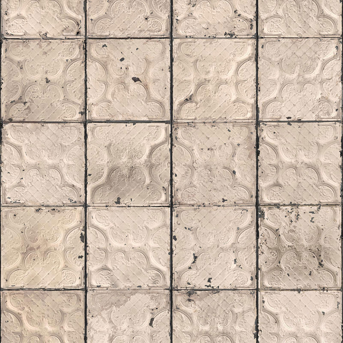 Beige TIN-03 Brooklyn Tins Wallpaper by Merci + NLXL - Vertigo Home