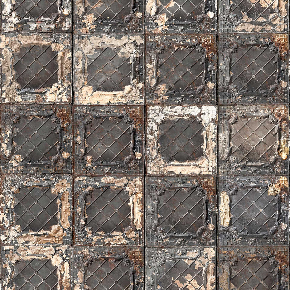 Brown TIN-07 Brooklyn Tins Wallpaper by Merci + NLXL - Vertigo Home