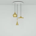 Beat Trio-Round Pendant System - Brushed Brass by Tom Dixon