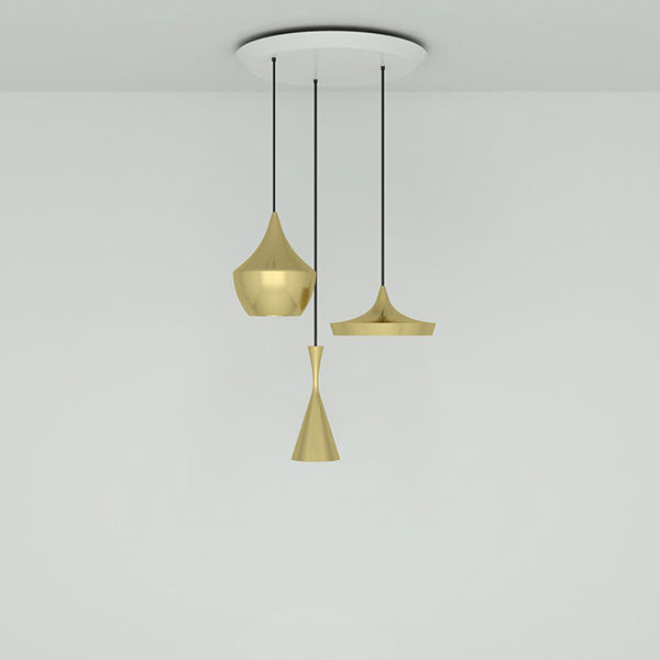Beat Brushed Brass Trio Round Pendant System by Tom Dixon