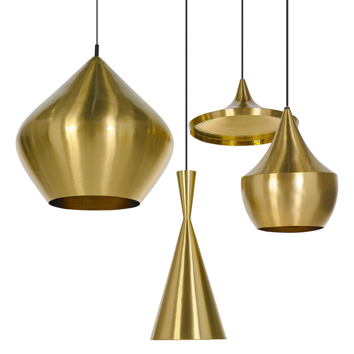 Beat Wide Pendant - Brushed Brass by Tom Dixon