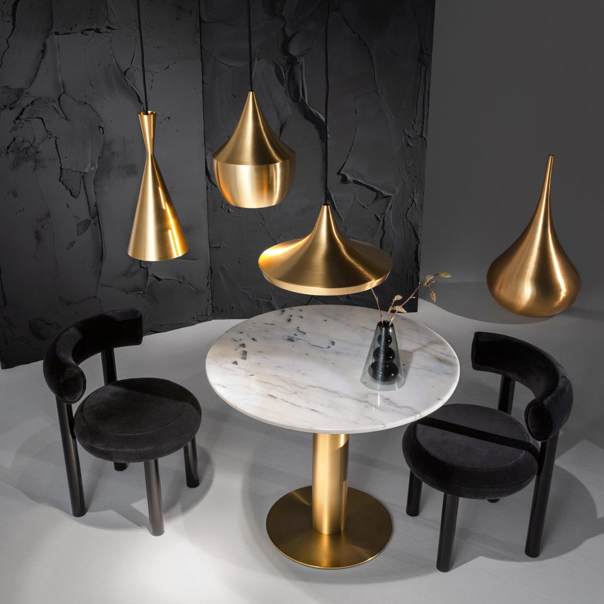 Beat Wide Pendant - Brushed Brass by Tom Dixon