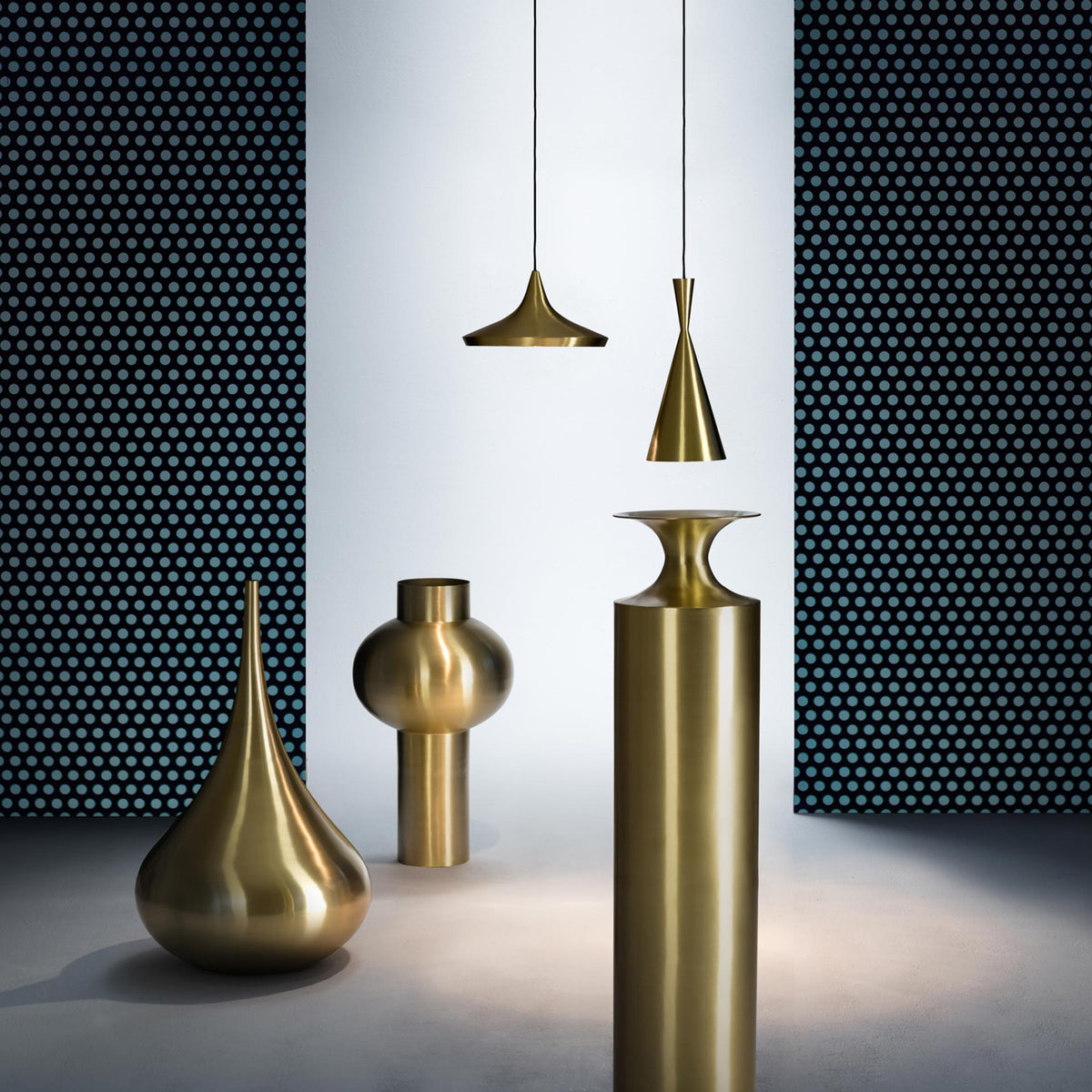 Beat Wide Pendant - Brushed Brass by Tom Dixon