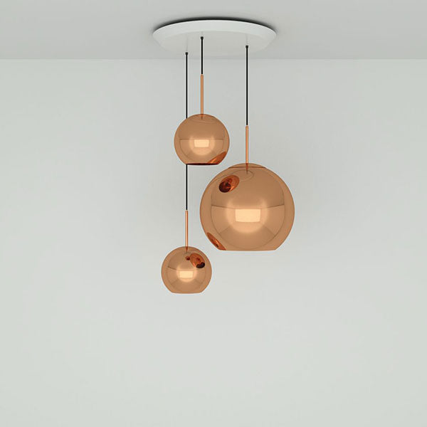 Copper Trio-Round Pendant System by Tom Dixon