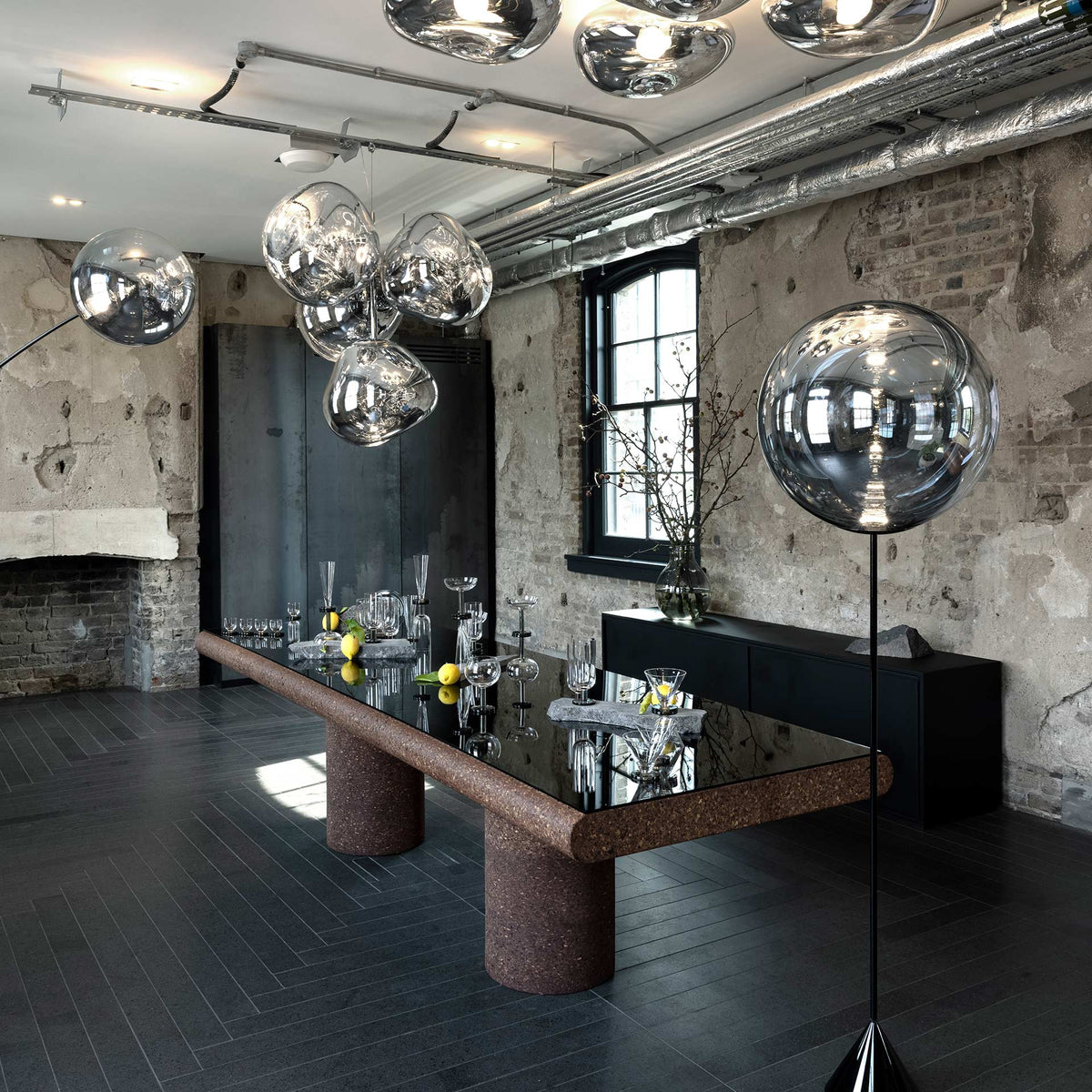Melt Small Chandelier Chrome Pendant by Tom Dixon