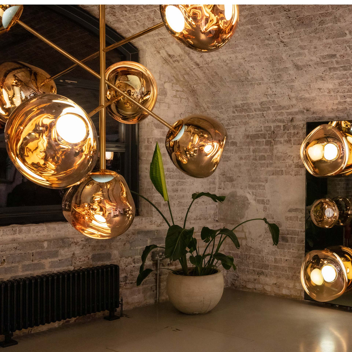 Melt Large Chandelier Gold Pendant by Tom Dixon